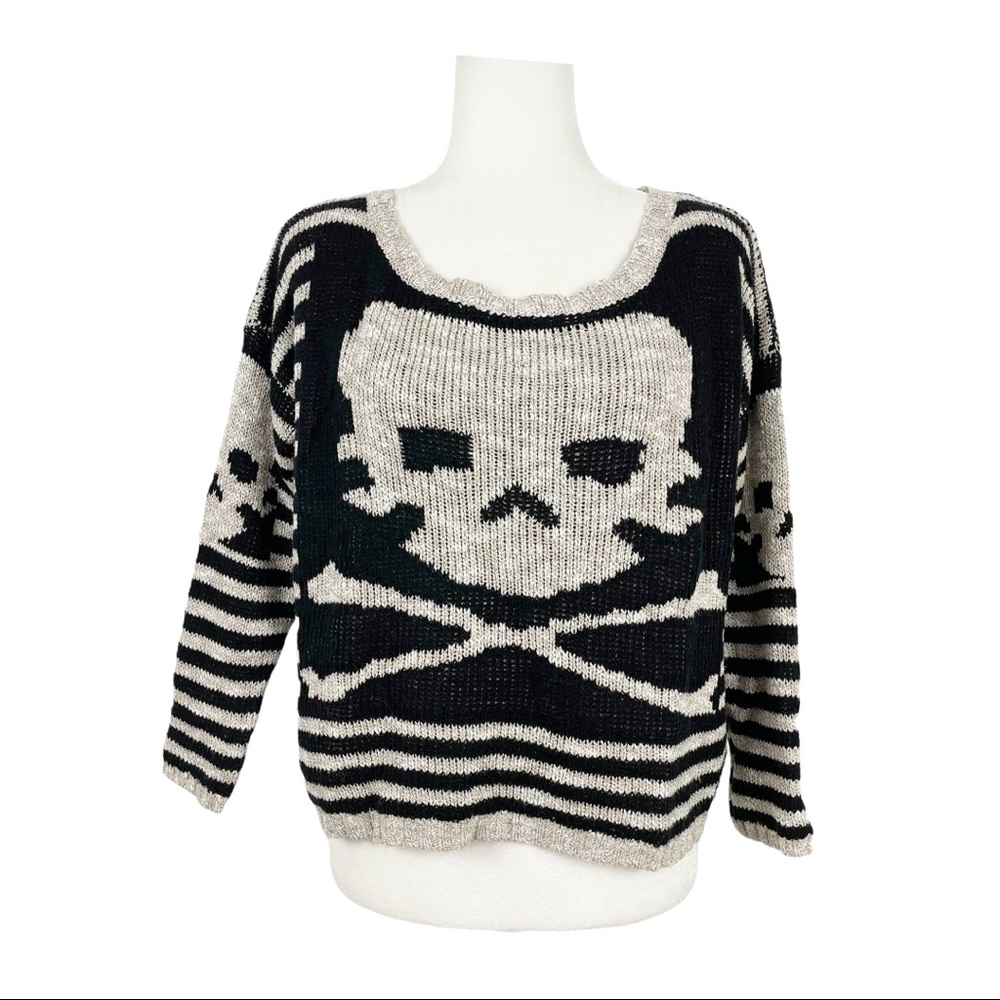 Katsumi Stripped Skull Knit Sweater Size M/L